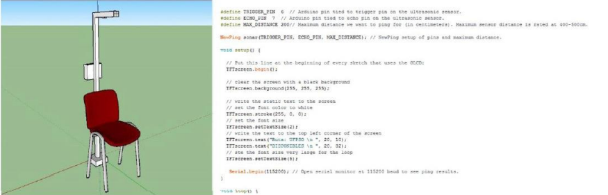Figure 4. 3D simulation and programming of the sensor distance on the full-scale prototype.
